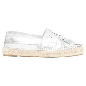 Chanel Laminated Goatskin CC Logo Jute Espadrilles